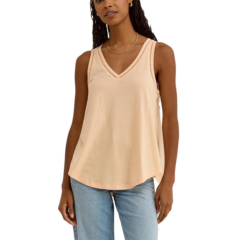Z Supply Apparel Z Supply Grapefruit Vagabond Lace Trim Women's Top