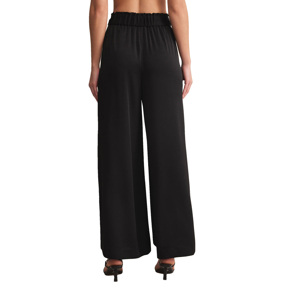 Z Supply Apparel Z Supply Isolde Black Satin Women's Pants