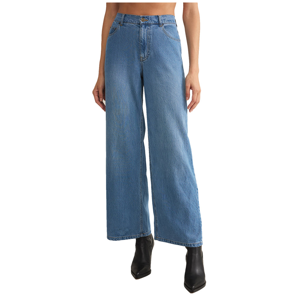 Z Supply Apparel Z Supply Mia Loose Indigo Denim Wide Leg Pants
