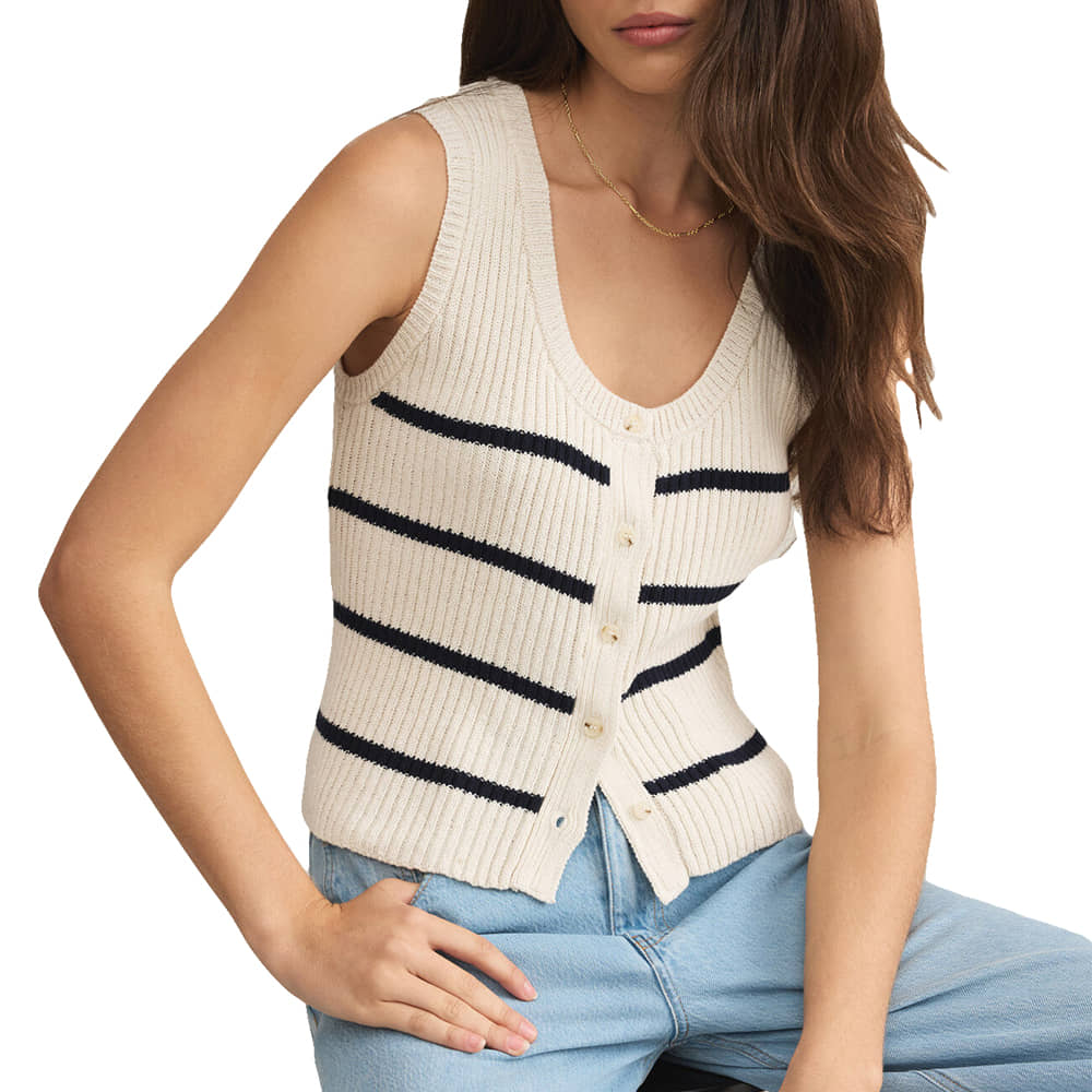 Z Supply Apparel Z Supply Sycamore Sea Salt Stripe Sweater Vest