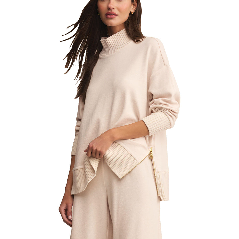 Z Supply Apparel Z Supply Warm White Sable Rib Womens Sweatshirt