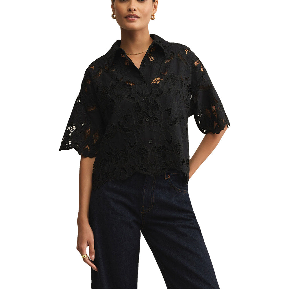 Z Supply Apparel Z Supply Women's Midnight Black Lace Top