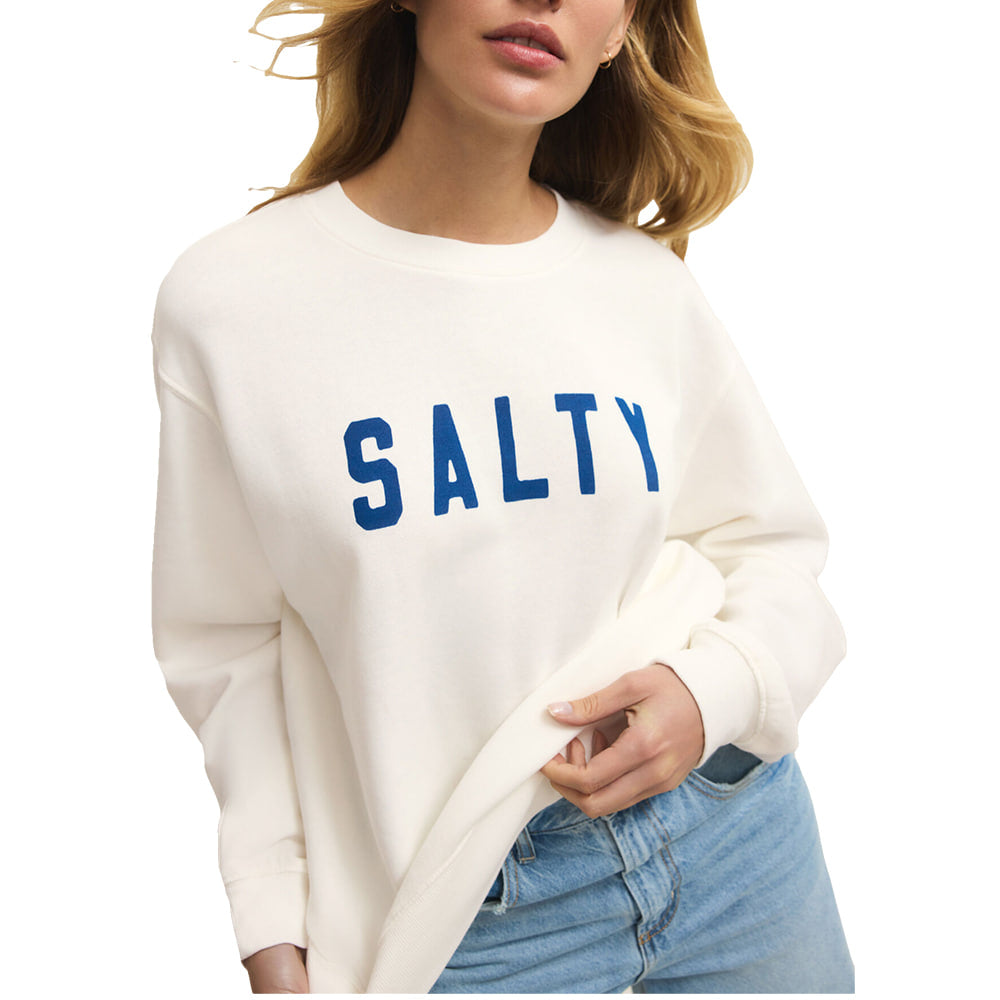 Z Supply Apparel Z Supply Women's Salty Boyfriend Sweatshirt in Sea Salt
