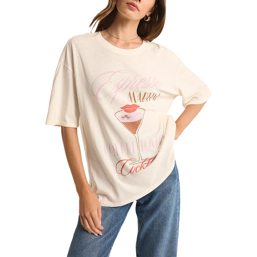 Z Supply Apparel Z Supply Women's Seasalt Espresso Martini Social Graphic Short Sleeve T-Shirt