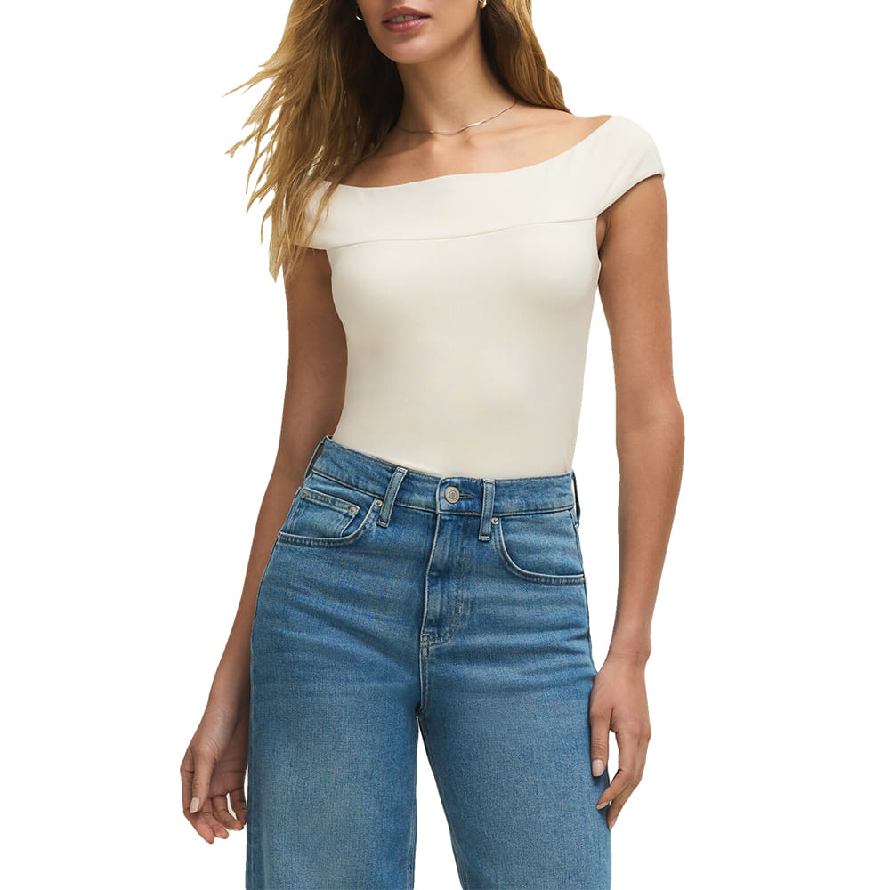 Z Supply Apparel Z Supply Women's Second Skin Off Shoulder Top in Cloud