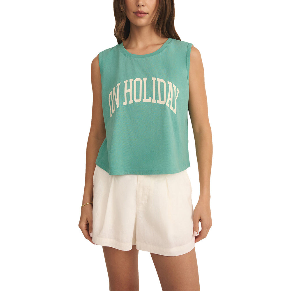 Z Supply Apparel Z Supply Womens Aqua Sea On Holiday La Mer Tank