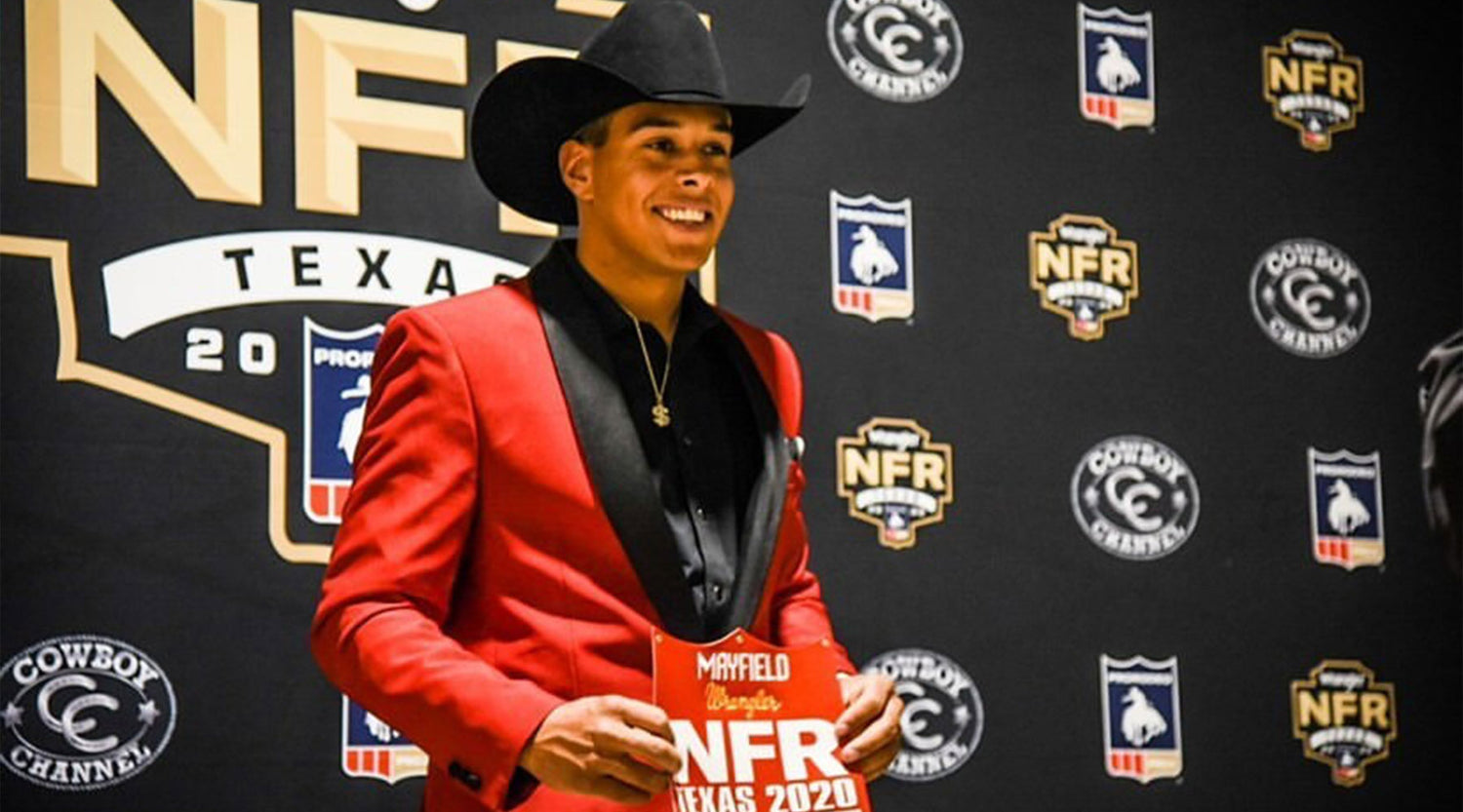 Shad Mayfield at NFR 2020 back number ceremony