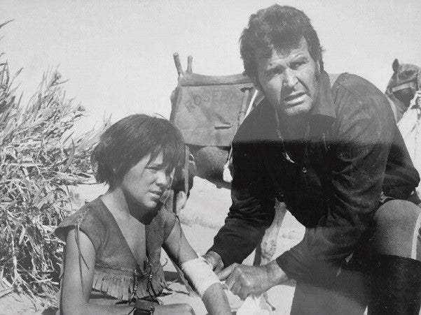 Clay O'Brien Cooper on movie set as a child