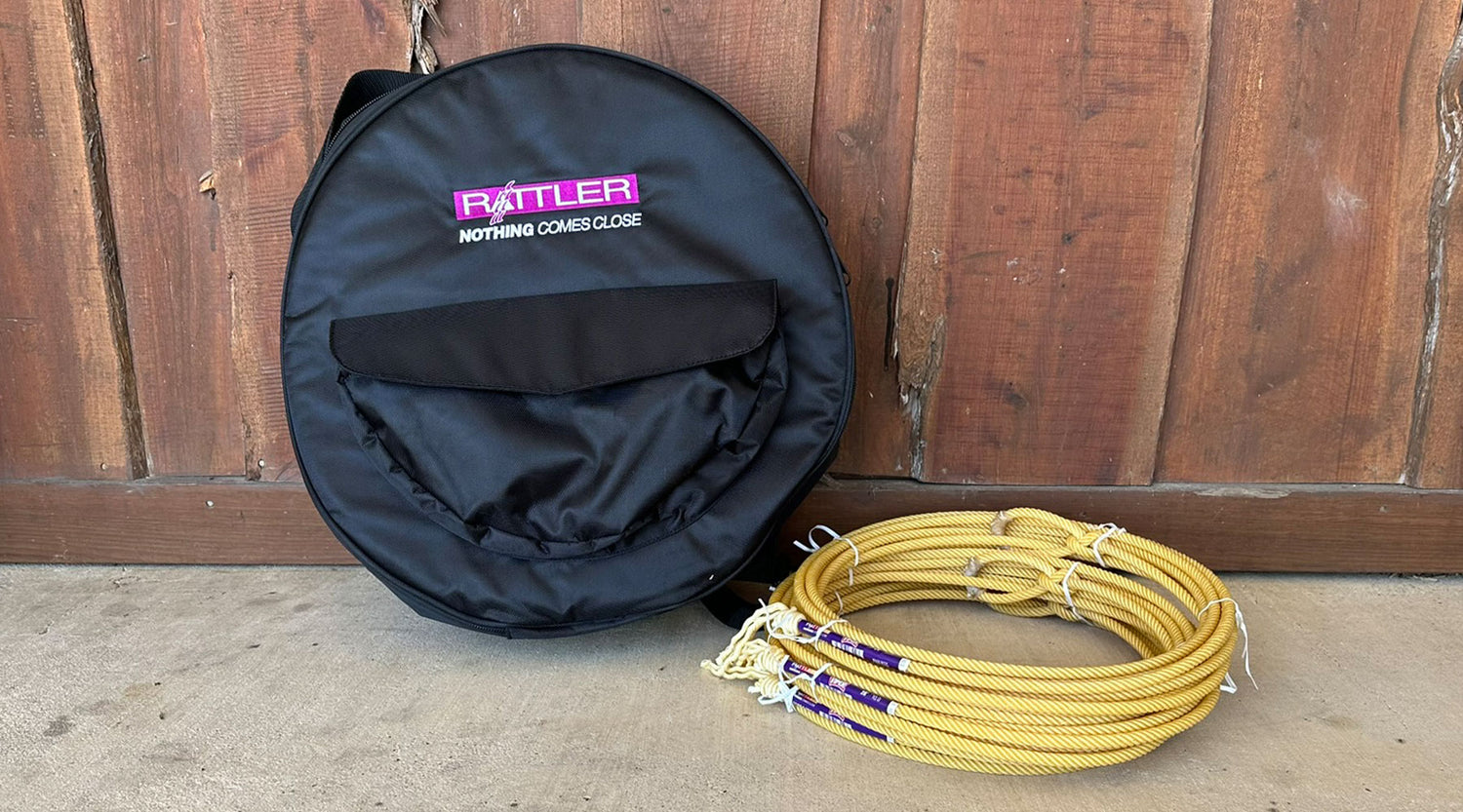 Rattler Roper Bag with Ratter Viper Calf Ropes Laying Beside it