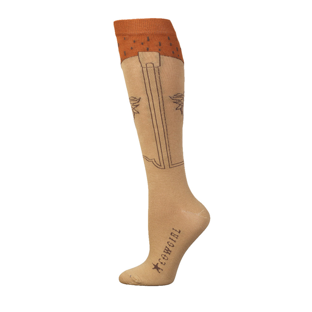 Boot Doctor Apparel Boot Doctor Womens Socks Over The Calf Boot Stitch Tan