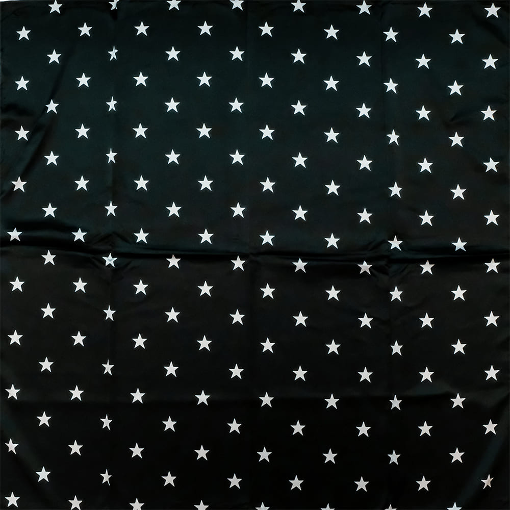 M & F Western Apparel Black/White / 33"X33" M&F Western Star Pattern Black and White Wild Rag 33"x33"
