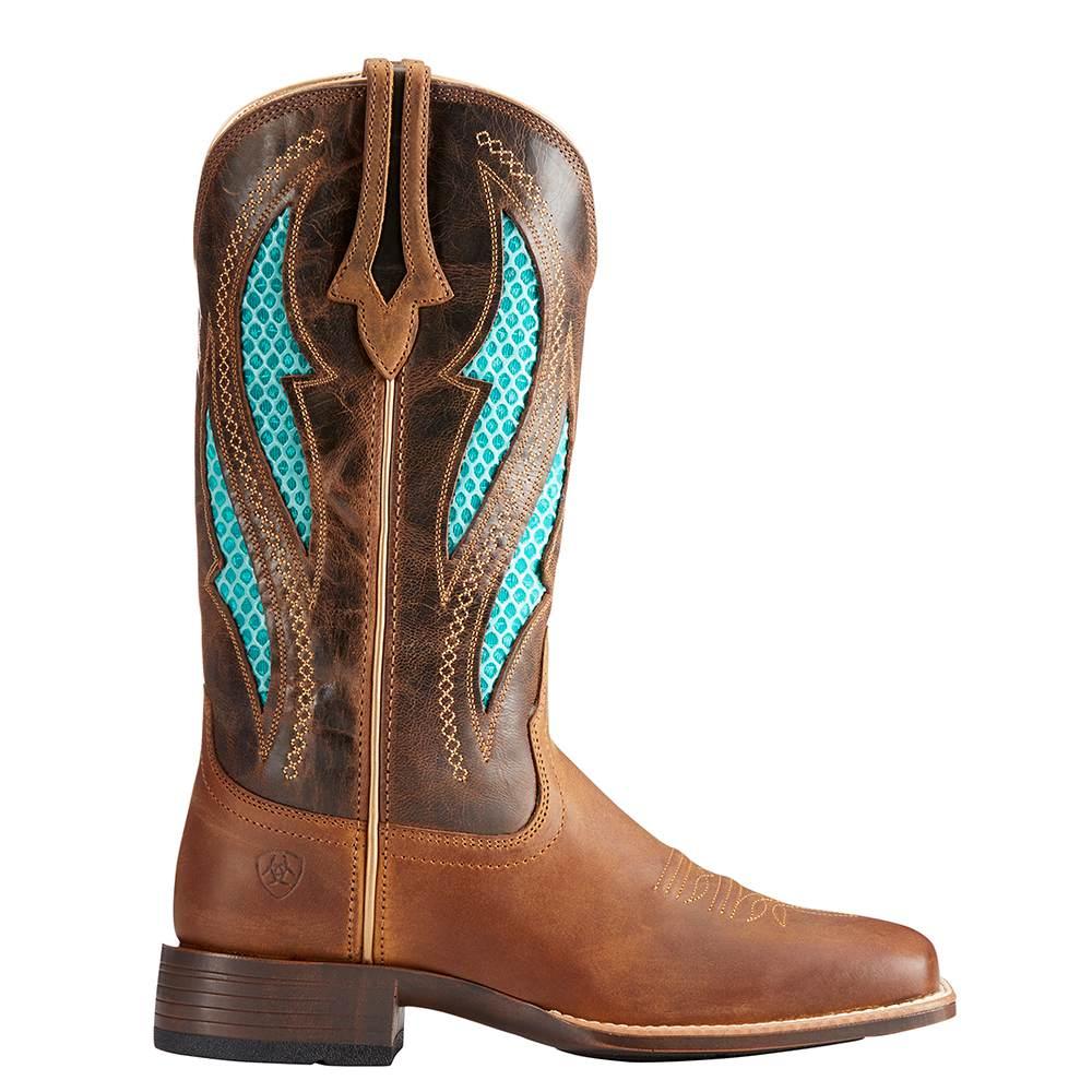 Ariat Women's VentTEK Ultra Distressed Brown and Turquoise Boot