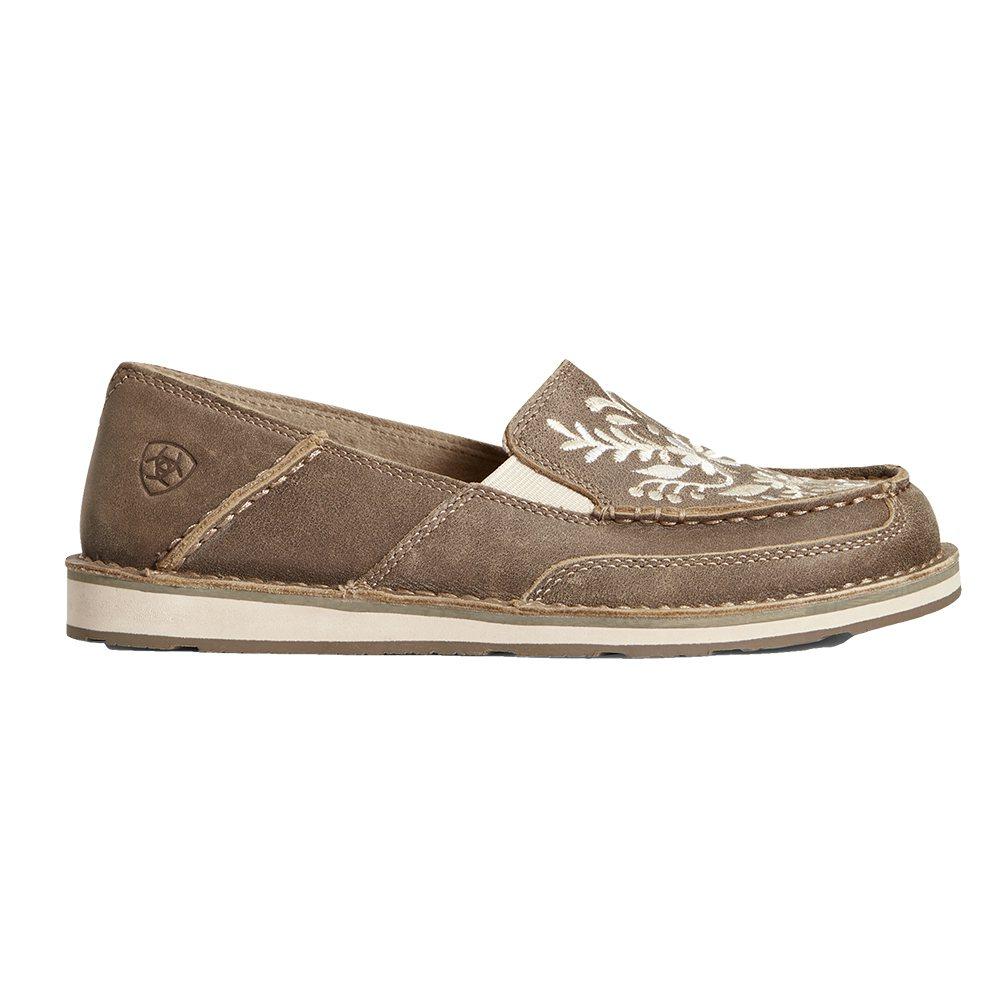 Ariat Brown Bomber and White Embroidered Women's Cruiser Shoes