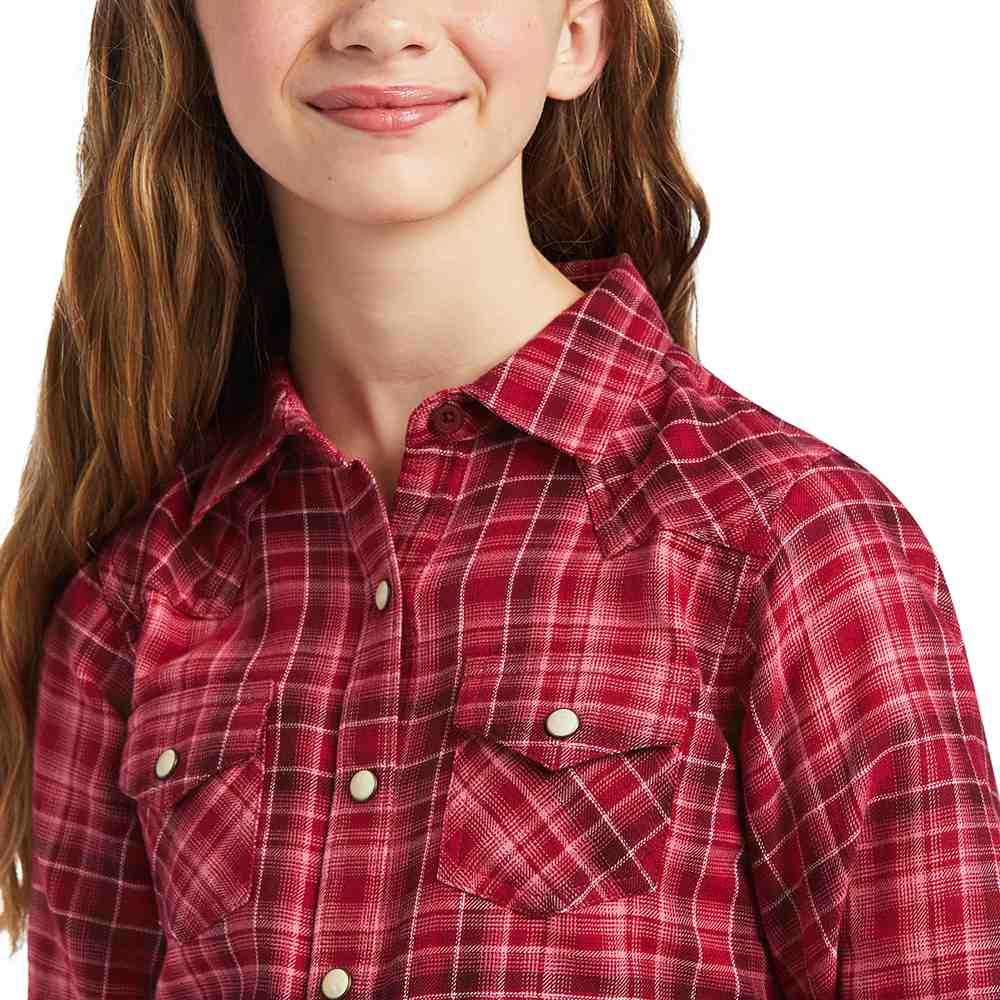 Ariat R.E.A.L. Adobe Plaid Long Sleeve Button-Down Snap Girl's Shirt