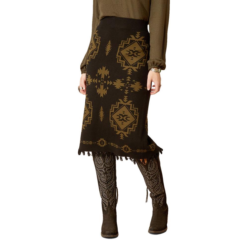 Ariat Ladies Caldera Black Print Sweater Skirt