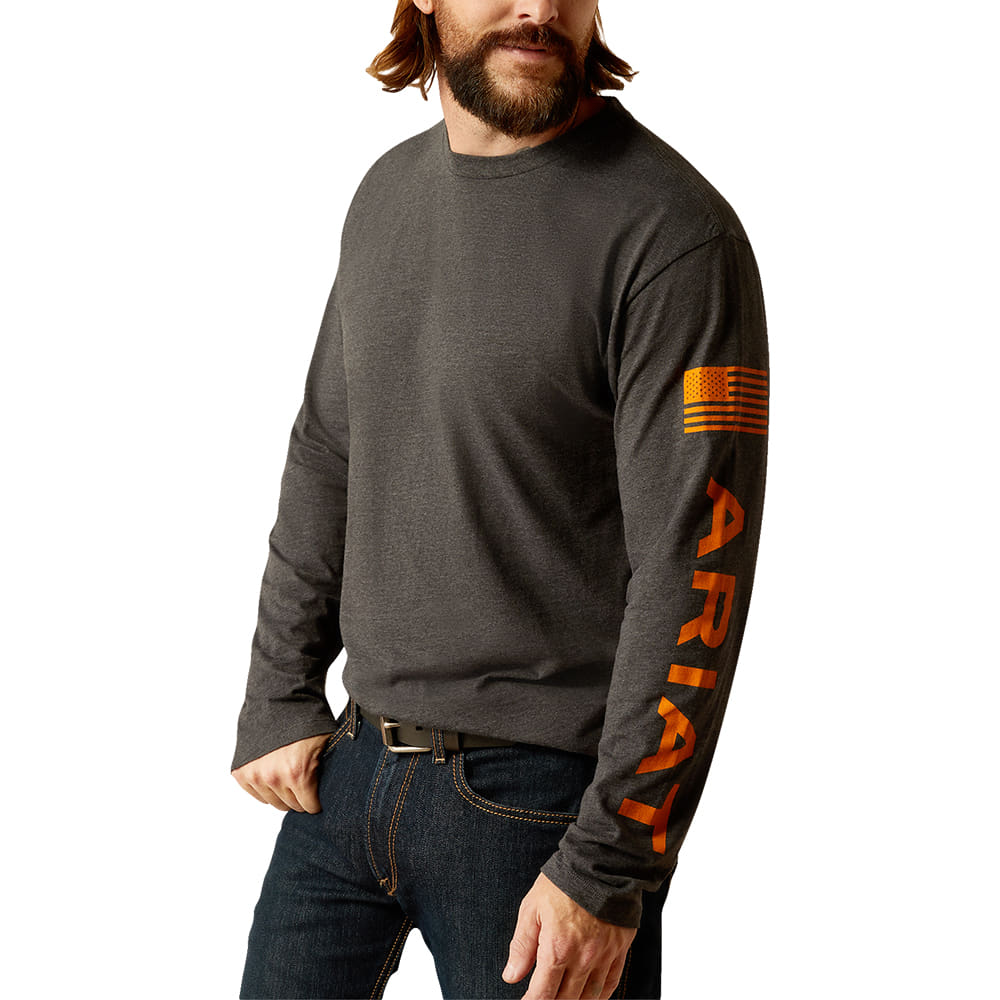 Ariat Charcoal Elevated Long Sleeve Men's Graphic Tee