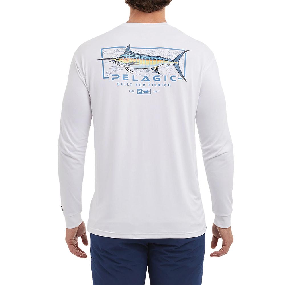 Pelagic Aquatek White Long Sleeve Men's Graphic Tee