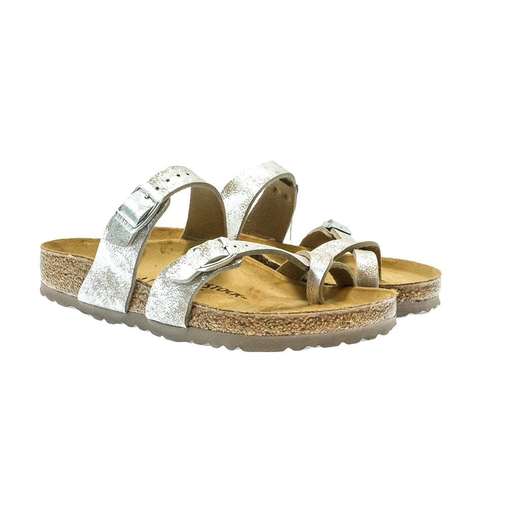 Birkenstock Washed Metallic Silver Mayari Women's Sandal