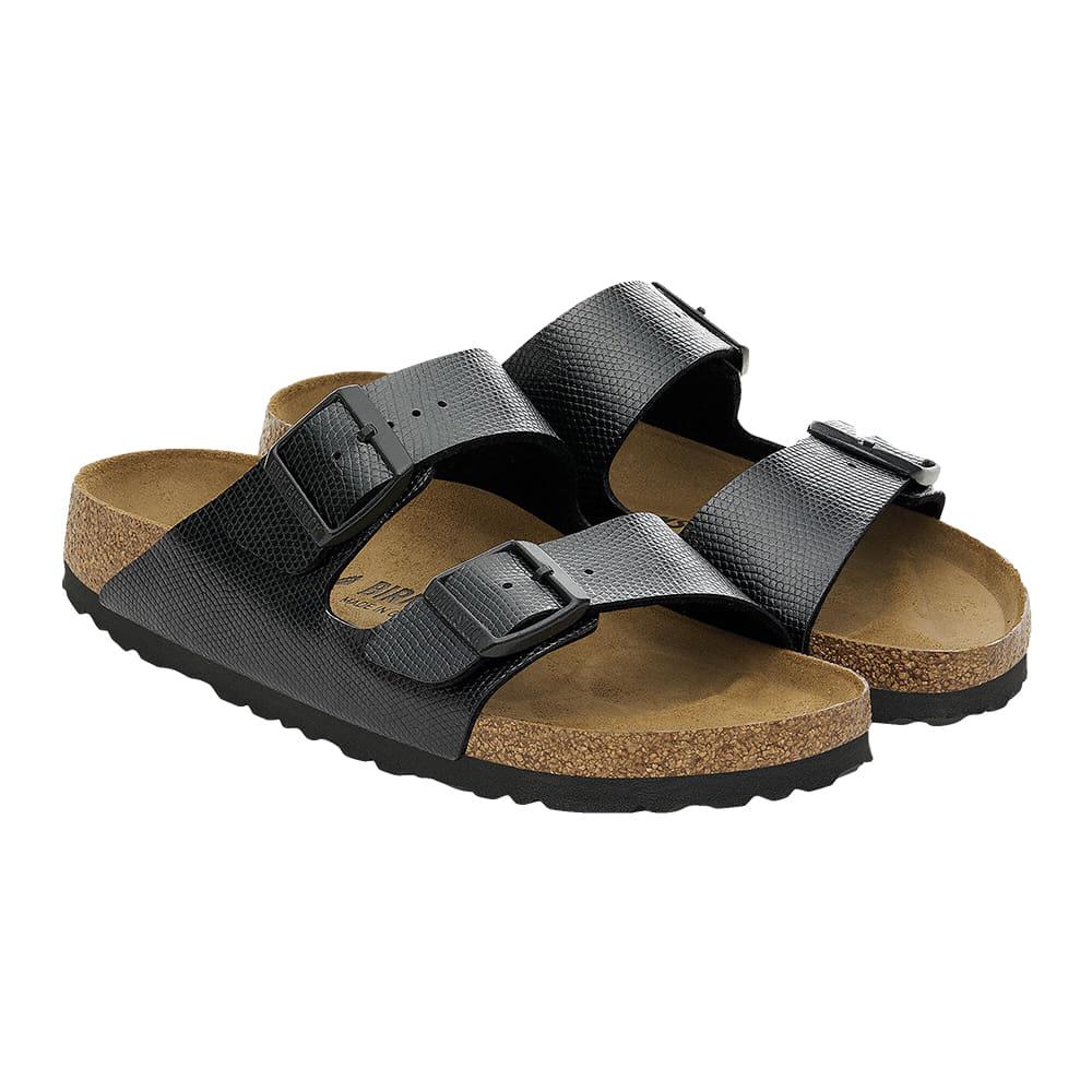 Birkenstock Arizona Black Embossed Lizard Women's Sandals