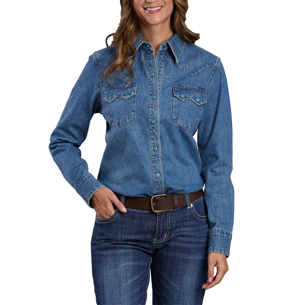 Stetson Apparel & Boots Apparel Stetson Apparel & Boots Women's Denim Long Sleeve Button-Down Shirt