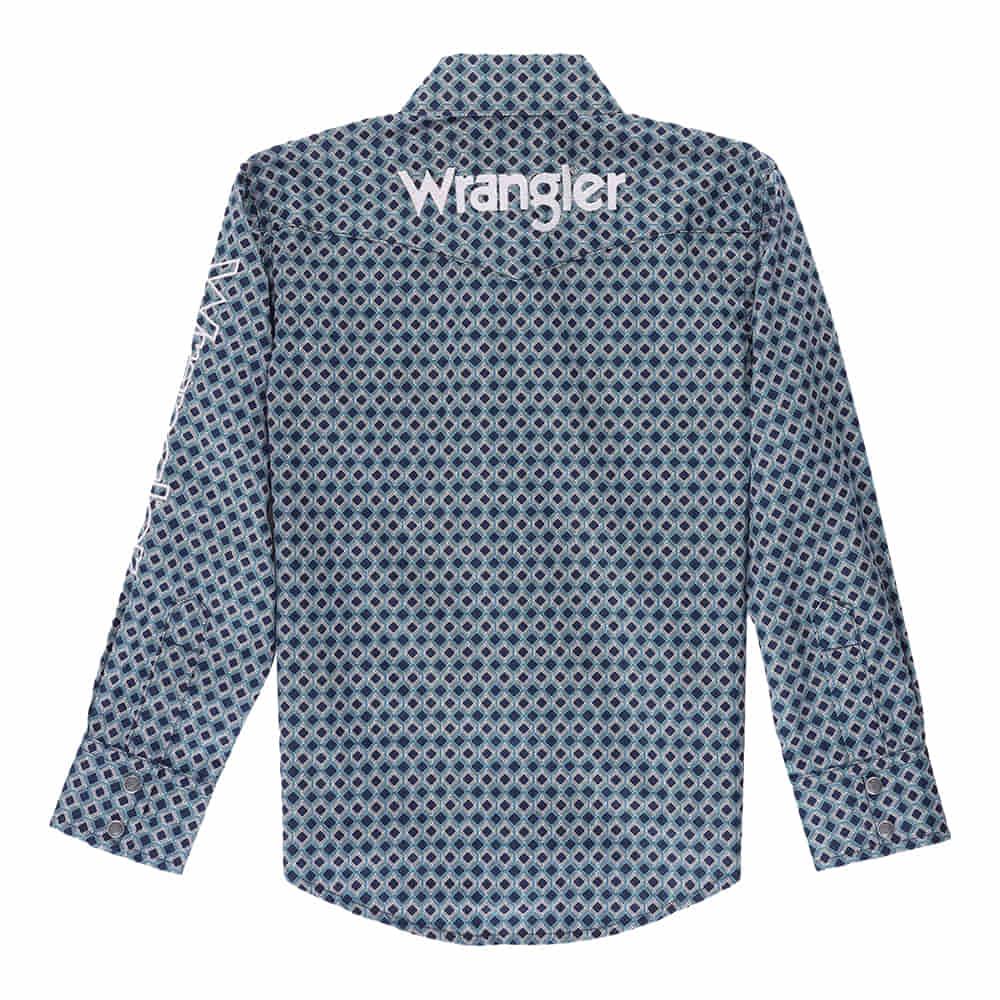 Wrangler Logo Long Sleeve Navy Boys Shirt