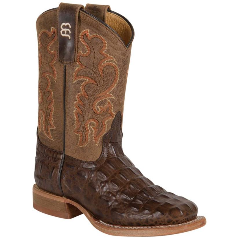 Horse Power Kids Chocolate Nile Caiman Print Boots