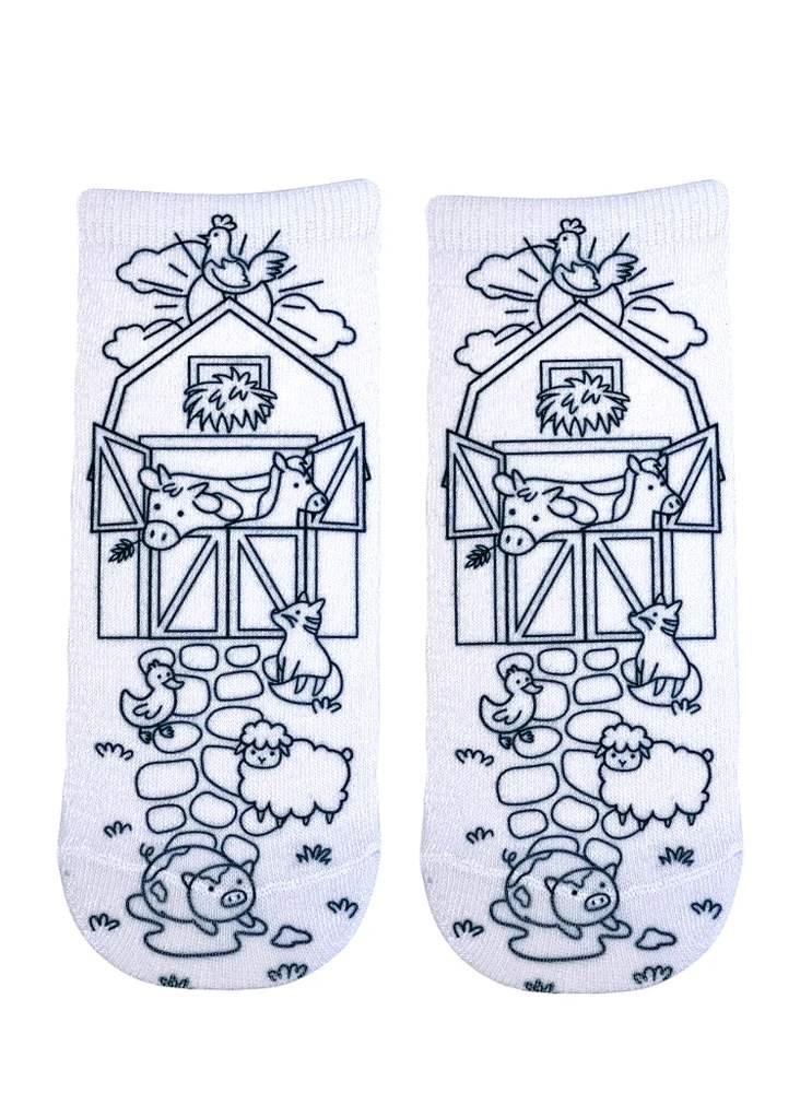 Living Royal Farm Coloring Socks In White