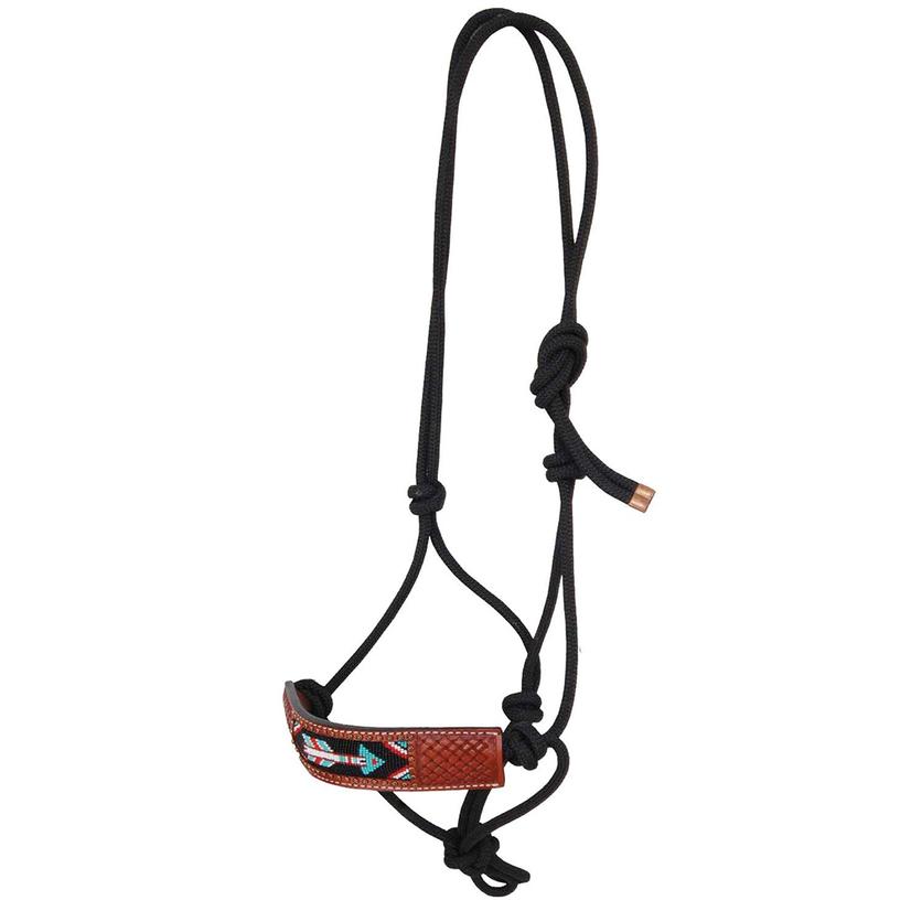 Rafter T Ranch Rope Halter Printed Brown Nose with Arrow Design