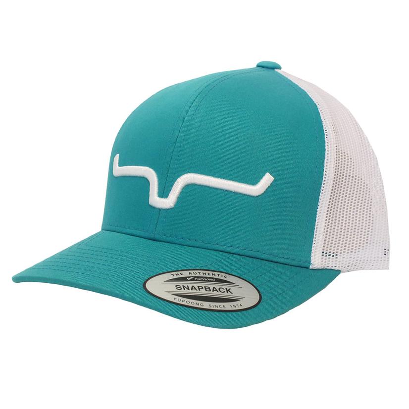 Kimes Ranch Teal and White Mesh Cap