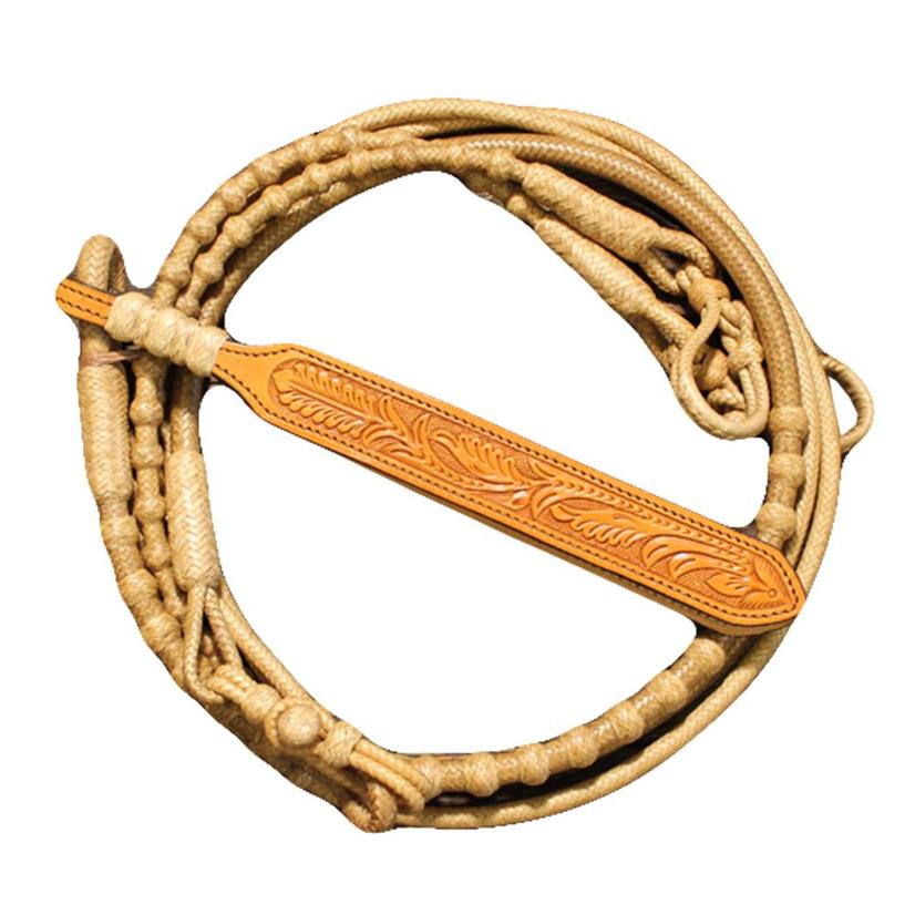 STT Natural Rawhide Romel Reins - 16 Plait 60 Button