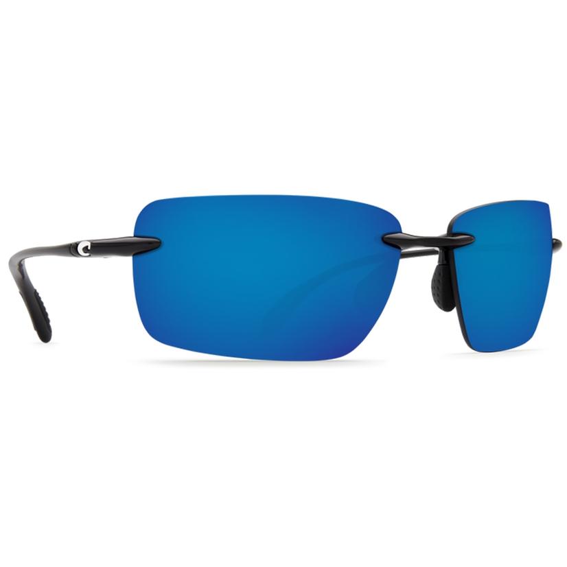 COSTA Gulf Shore Shiny Black Blue Mirror Sunglasses