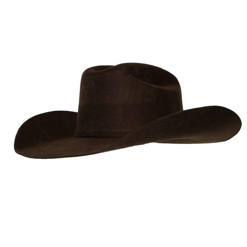 Ariat Chocolate Wool Hat with Self Band and Buckle - Precreased