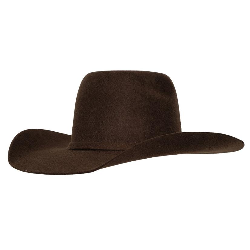 Ariat Boys Youth Chocolate Colored Wool Felt Cowboy Hat