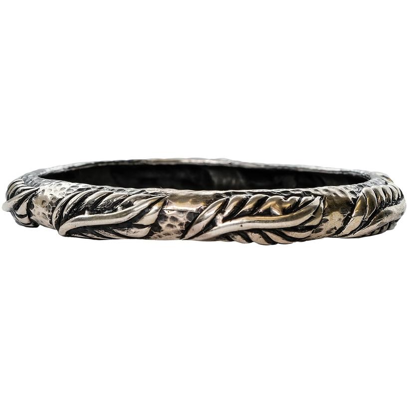 Silver Medium Leaves Bangle