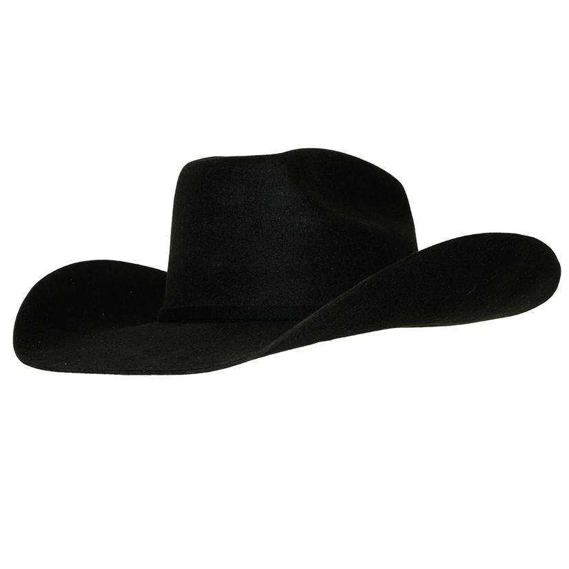 Ariat Black Wool Felt Hat SELF Band with Buckle - Precreased