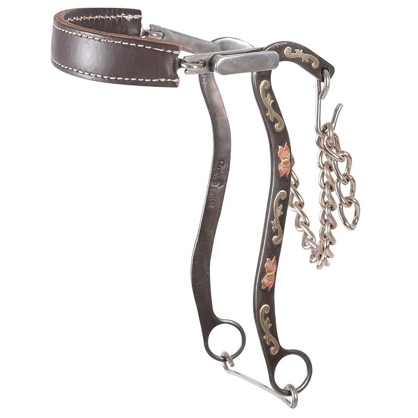 Classic Equine Hackamore with 9inch Cheek and Solid Leather Noseband