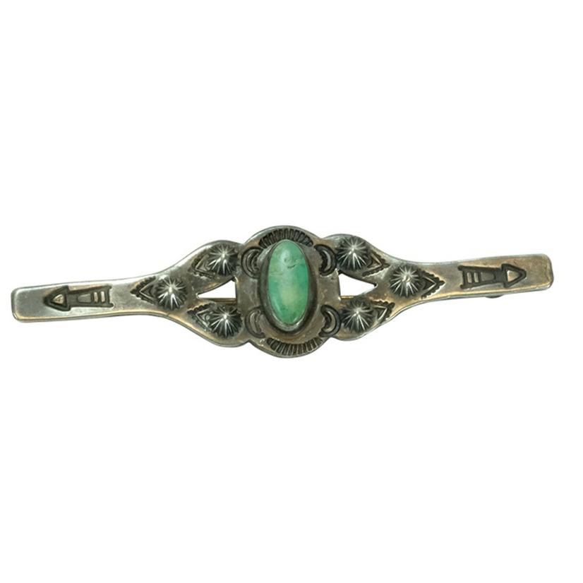 Vintage Silver and Turquoise Arrow Pin