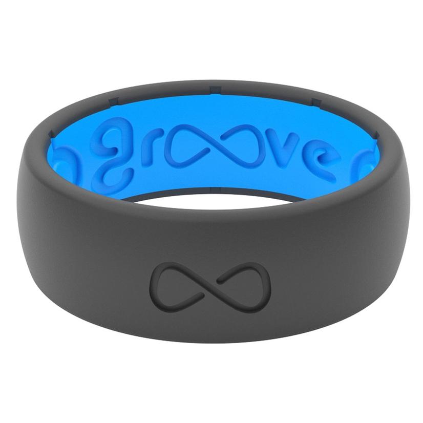 Groove Life Original Solid Silicone Ring - Deep Stone Grey and Blue