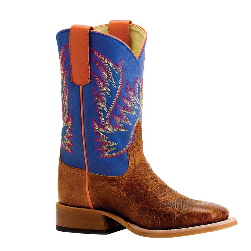 Horse Power Havana Bullfrog Blue and Orange Youth Boots - Youth Sizes 4-6