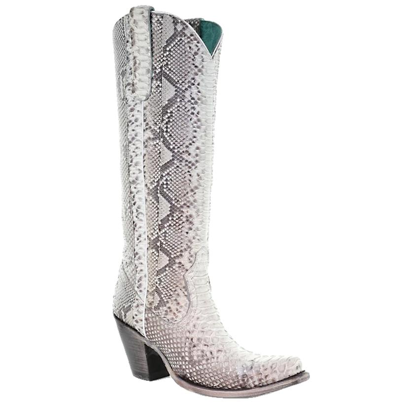 Corral Natural Python Zipper Tall Top Women's Boots