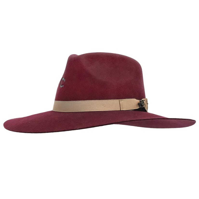 Charlie 1 Horse Highway Burgundy Felt Hat