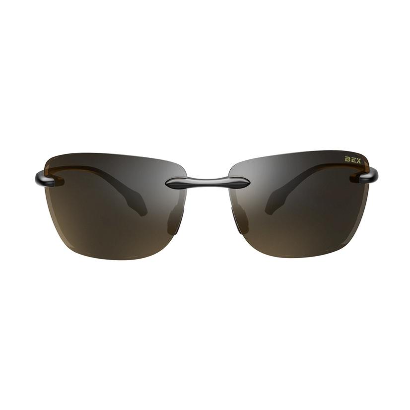 BEX Jaxyn X Glossy Black Brown Sunglasses