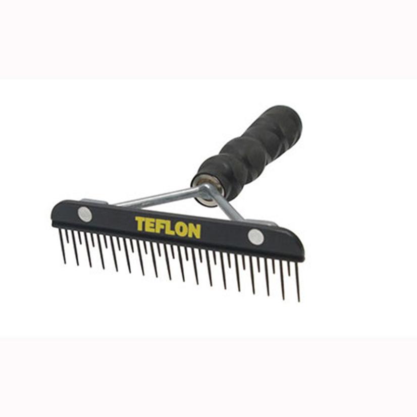 6 Inch Teflon Comb with Texurized Wood Handle