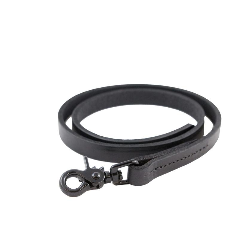 Black Leather Nose Lead Strap