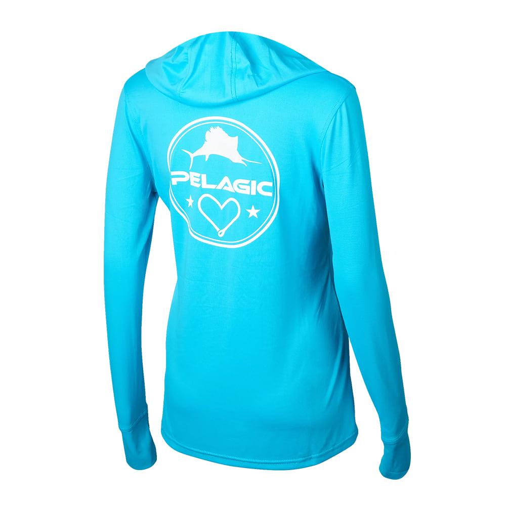 Pelagic Aquatek Hooded Long Sleeve Turquoise Women's Shirt