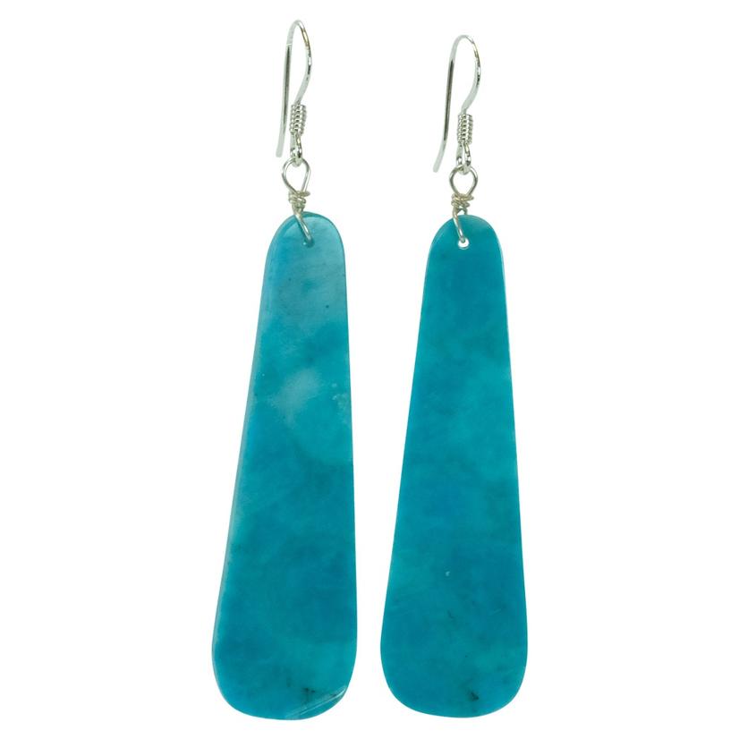 South Texas Tack Turquoise 2" Slab Earrings