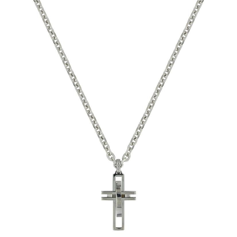 Montana Silversmith Stainless Steel Modern Cross Necklace