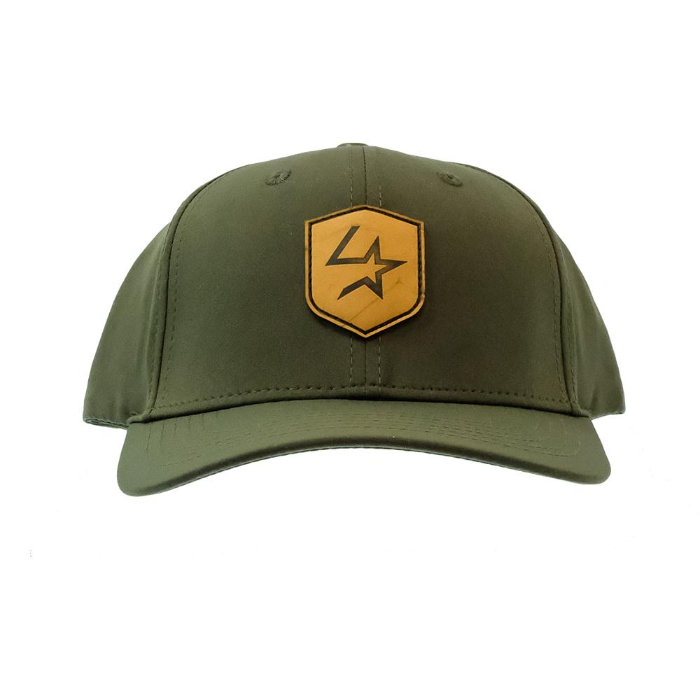 Lone Star Ropes Leather Shield Mid Crown Green Cap