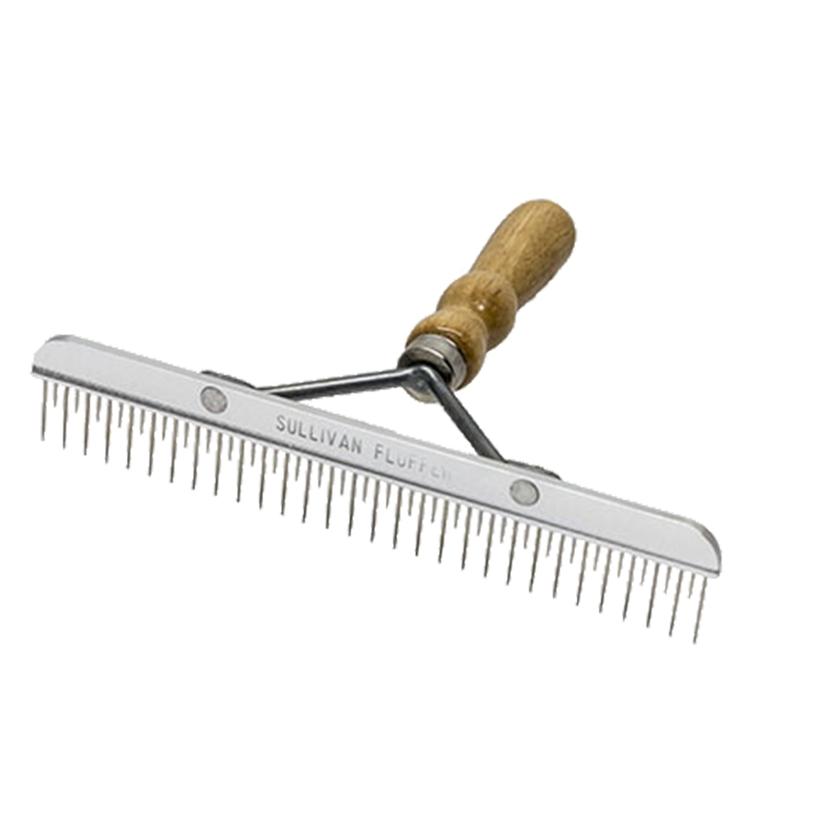 Sullivan Stimulator Fluffer Comb with Wood Handle