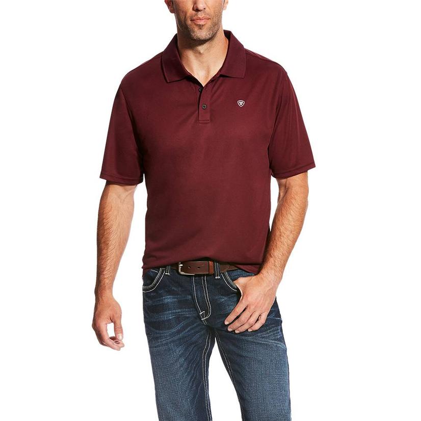 Ariat Tek Polo Maroon Short Sleeve Men's Shirt